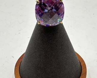 VintageStyle Amethyst Cocktail Ring
