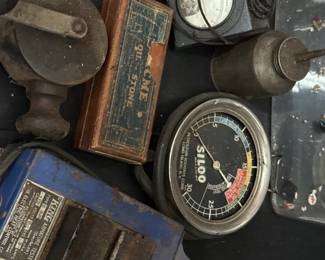 Collection Of Vintage Mechanical And Electrical Gauges And Tools