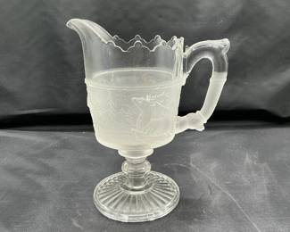 Antique Glass Creamer In The Westward Ho Pattern