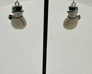 Pair Of Snowman Drop Earrings
