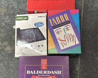 Collection Of Party Board Games And Puzzle Mat