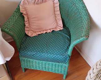 Wicker arm chair vintage 