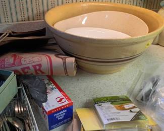 Large Yellow ware  mixing bowl