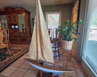 Vintage 1953 Original Norwegian Watercolor Poppy Painting Family Folk Art Framed