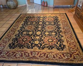 Kingsley House 7'9x9' Hand Tufted Wool Rug India Floral Navy