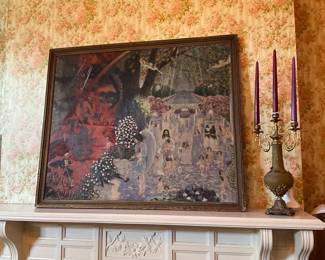 Zoom in, heaven and hell original oil painting