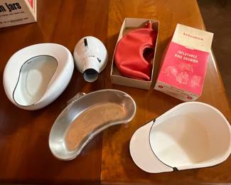 Misc enamel bedpans etc