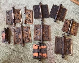 Original solid brass door hinges