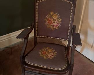 Victorian embroidered rocking chair
