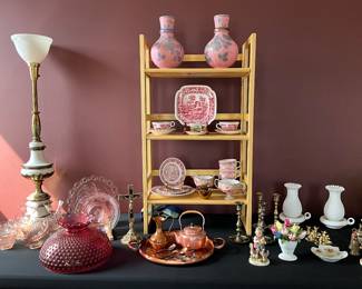 Antique pink stuff—Stiffel lamps