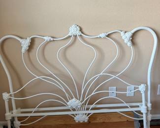 Double wrought iron headboard/footboard & bed frame ( full size)