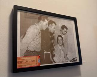 Jerry Lee Lewis, Elvis  Framed Photo with Concert Ticket Wall Art