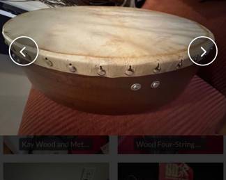 Wooden Irish Bodhrán Frame Drum with Hide Head with case $150 