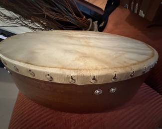 Wooden Irish Bodhrán Frame Drum with Hide Head with case $150 