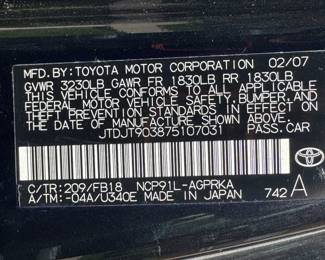 Black Toyota Yaris Two Door Hatchback $4000 Must take possession of the Vehicle after a week.  