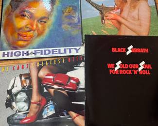 Four Classic Rock and Soul Vinyl Record Albums