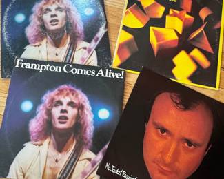 Rock Vinyl Record Albums by Peter Frampton and Phil Collins