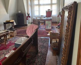 Eclectic Living Room Arrangement with Ornate Details