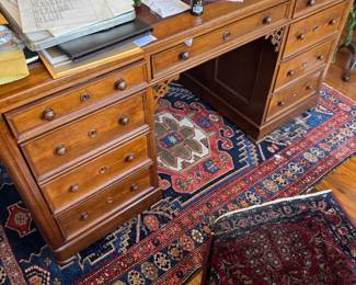 Historic Washington Irving Presentation Desk – 19th Century Mahogany Pedestal Desk