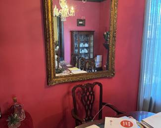 Ornate Gilded Mirror with Detailed Carving and Traditional Style