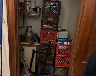 Storage Space with Plastic Crates and Shelving for Organization