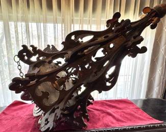 Italian Baroque Style Carved Wood Hanging Lantern