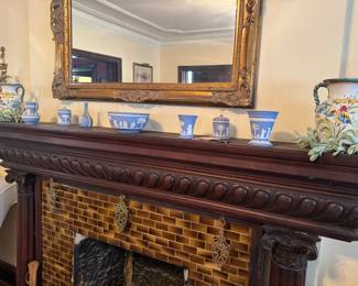 Wedgwood Jasperware Blue Pottery Collection with Multicolor Decorative Vase