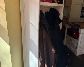 White Shaker Style Hall Tree with Coat Hooks and Storage Shelves