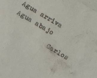 Peter Gourfain Mixed Media Framed Sculpture “Agua Arriva Agua Abajo” Abstract Wall Art