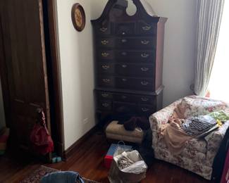Biedermeier Chest of Drawers with Inset Mirror and Brass Hardware