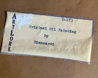 Artlore Gallery Label for Original Oil Painting by Biancardi
