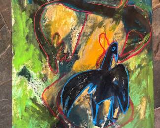 Neo-Expressionist Mixed Media on Paper