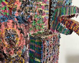 Colorful Textured Wall Art Sculpture with Multicolored Layers