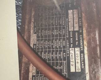 Original Jaguar E-Type Series 1 4.2 ID Plate - Chassis 1E31596 - 1966 XKE