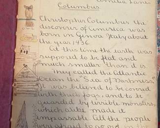 1904 Hand-Illustrated "Red Acorn" Composition Book - Amelia Lane