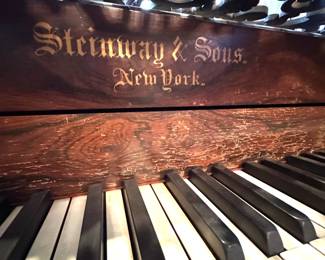 Steinway & Sons Rococo Victorian Brazilian Rosewood Grand Piano