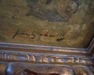 Oil Painting with Signed Authorship in Ornate Frame