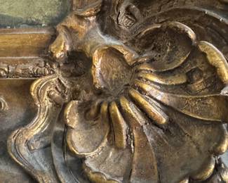 Ornate Gilt Framed Floral Relief with Baroque Design