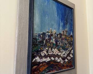 Vibrant 1950s Mid-Century Modern Oil Painting - "Toluca Market" - Expressionist Impasto Fine Art