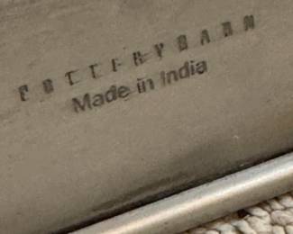 Pottery Barn Mantel Clock Faux Stone Roman Numeral Desk Shelf Clock Classic Style