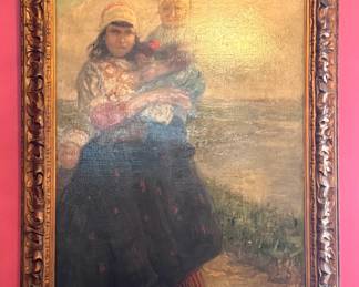 Franz Charlet – “Lady with Poppies" (50" w x 61"h)