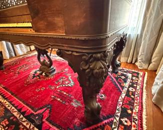 Steinway & Sons Rococo Victorian Brazilian Rosewood Grand Piano