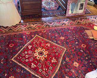 Hand-Knotted Persian Kirman Area Rug with Floral Patterns
