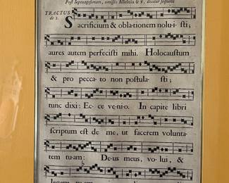 Page of Gregorian chant - The text is from Psalm 40:7-9