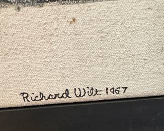 Richard Wilt 1967 Abstract Mixed Media Oil Painting Multi Panel Modernist Composition