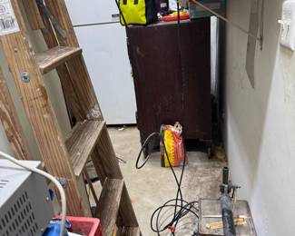Wood Storage Cabinet with Double Doors and Craftsman Style, 20th Century