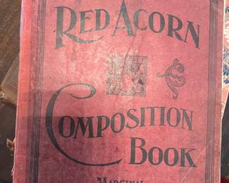 1904 Hand-Illustrated "Red Acorn" Composition Book - Amelia Lane