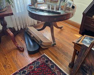 Antique Regency Style Mahogany Drum Table – Tiered Revolving Library Stand