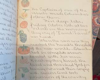 1904 Hand-Illustrated "Red Acorn" Composition Book - Amelia Lane