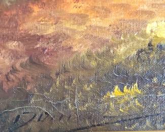 Oil on Canvas — Earth Tone Landscape Detail